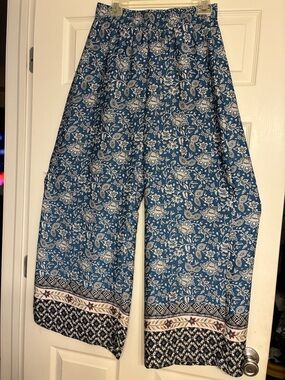 NWOT Joie Blue Floral Palazzo Pants M